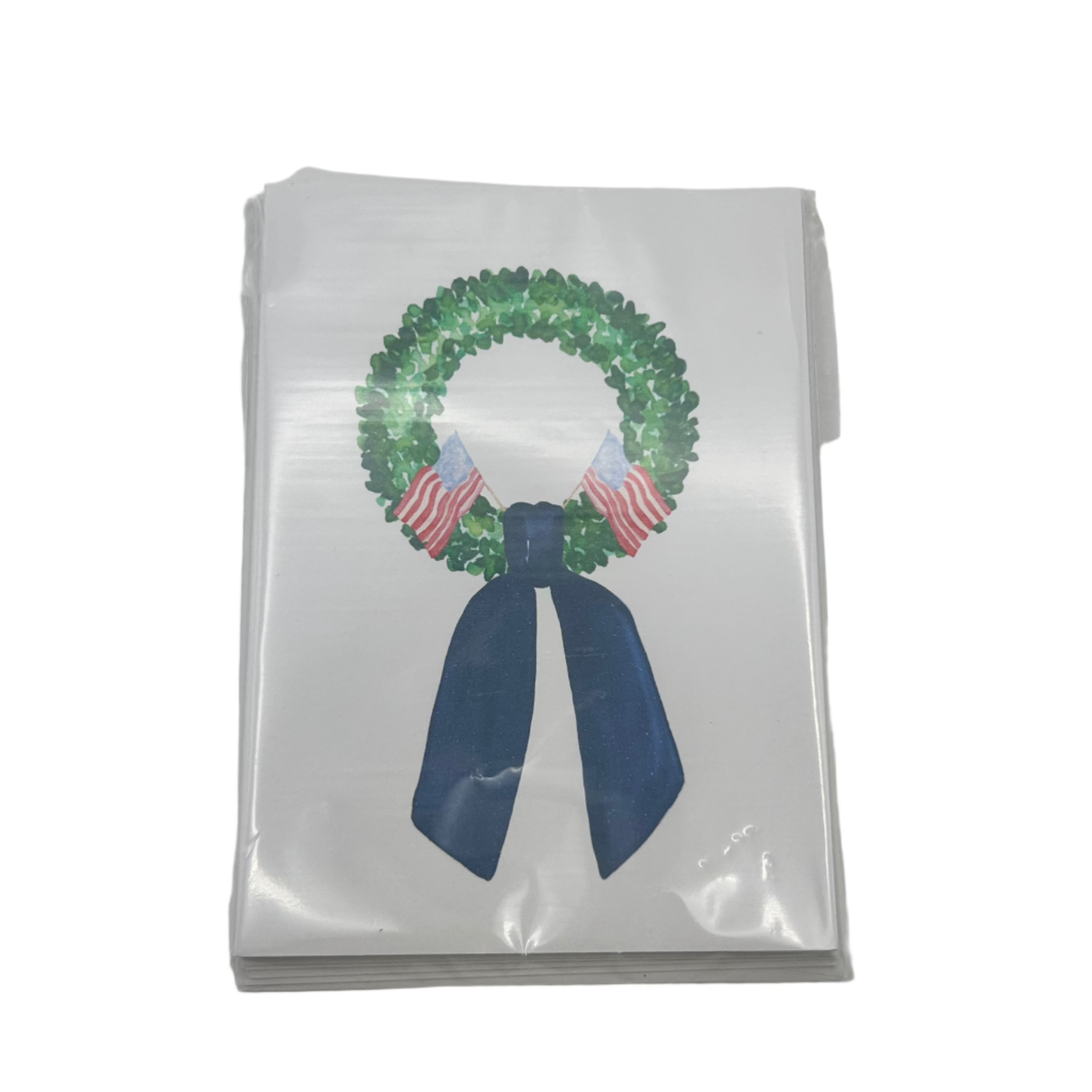 American Flag Wreath Notecard Set